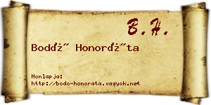 Bodó Honoráta névjegykártya